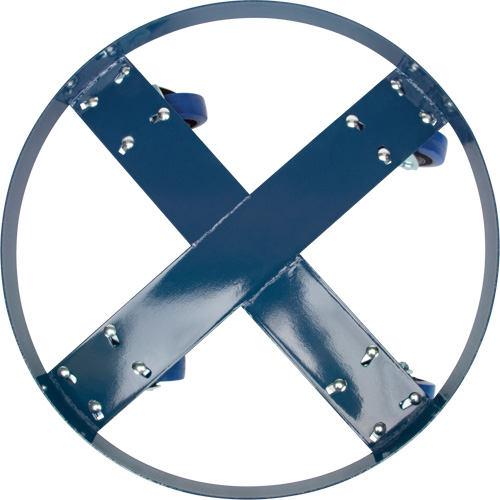 Drum Dolly, Steel, 1400 lbs. Capacity, 24" Diameter, Blue Elastic Casters Nuna Depot Inc.