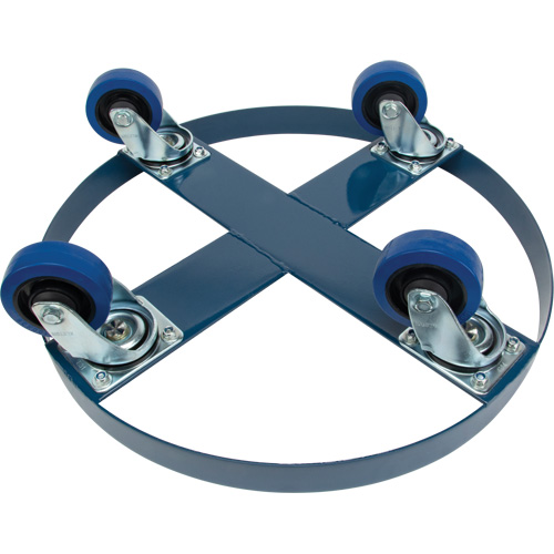 Drum Dolly, Steel, 1400 lbs. Capacity, 24" Diameter, Blue Elastic Casters Nuna Depot Inc.