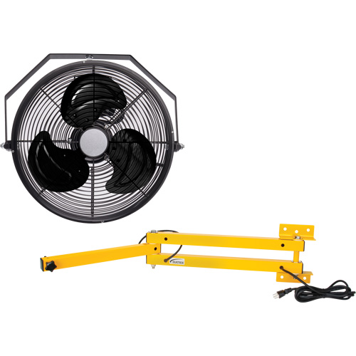 Trousse de ventilateur pour poste de travail industriel avec bras double verrouillable, Industriel, 3 vitesses, Diam&egrave;tre de 12" Nuna Depot Inc.