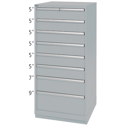 Drawer Cabinets, 8 Drawers, 28-1/4" W x 28-1/2" D x 59-1/2" H, Grey Nuna Depot Inc.