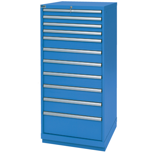 Drawer Cabinets, 11 Drawers, 28-1/4" W x 28-1/2" D x 59-1/2" H, Bright blue Nuna Depot Inc.