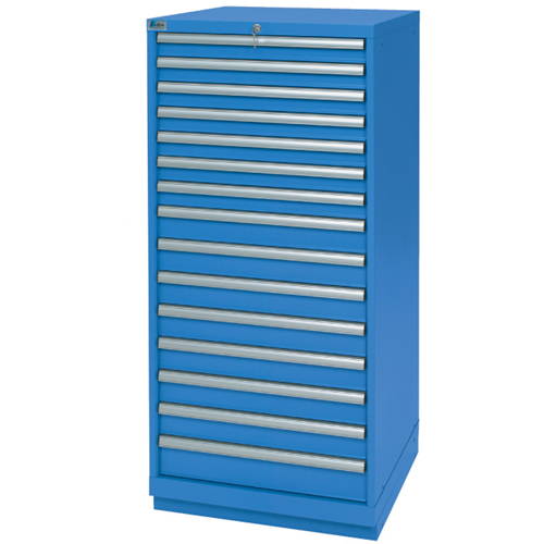 Drawer Cabinets, 15 Drawers, 28-1/4" W x 28-1/2" D x 59-1/2" H, Bright blue Nuna Depot Inc.