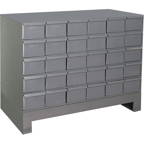 Industrial Drawer Cabinets With Base, 30 Drawers, 34-1/8" W x 12-1/4" D x 26-7/8" H, Grey Nuna Depot Inc.