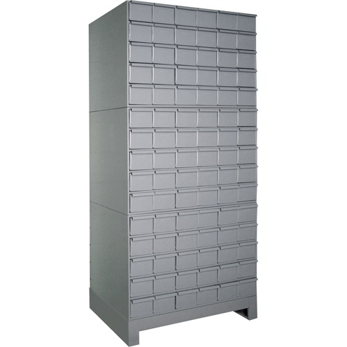 Industrial Drawer Cabinets With Base, 90 Drawers, 34-1/8" W x 12-1/4" D x 69-1/8" H, Grey Nuna Depot Inc.