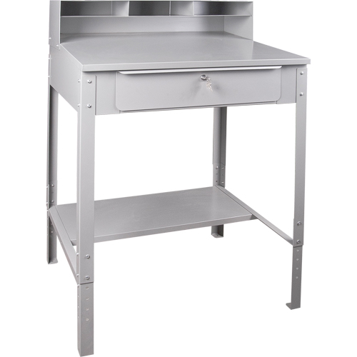 Open Floor Style Shop Desk, 34-1/2" W x 30" D x 53" H, Grey Nuna Depot Inc.
