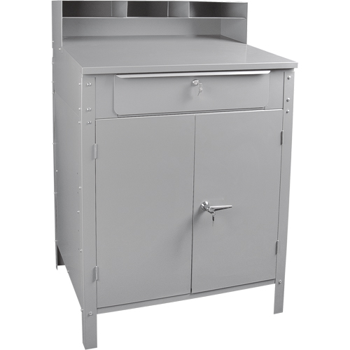Cabinet Style Shop Desk, 34-1/2" W x 30" D x 53" H, Grey Nuna Depot Inc.