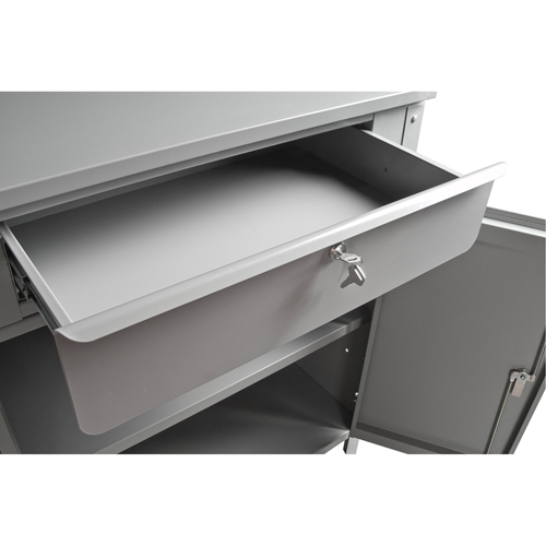 Cabinet Style Shop Desk, 34-1/2" W x 30" D x 53" H, Grey Nuna Depot Inc.
