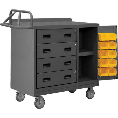 Mobile Workbench Cabinet with Bins, Steel Surface Nuna Depot Inc.
