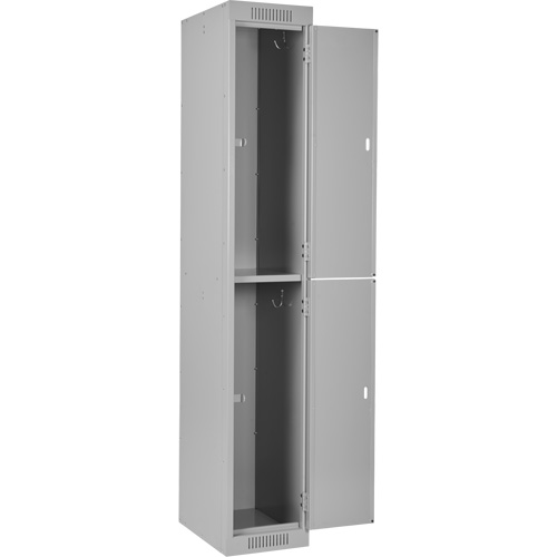 Clean Line Lockers, 2 -tier, Bank of 4, 48" x 18" x 72", Steel, Grey, Rivet (Assembled) Nuna Depot Inc.