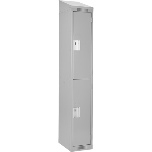 Clean Line Lockers, 2 -tier, 12" x 18" x 78", Steel, Grey, Rivet (Assembled) Nuna Depot Inc.
