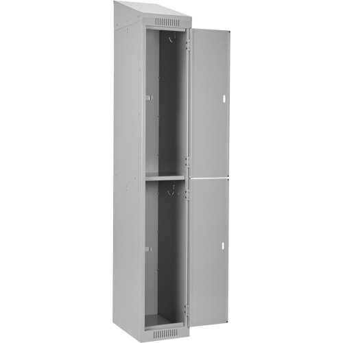 Clean Line Lockers, 2 -tier, Bank of 2, 24" x 18" x 78", Steel, Grey, Rivet (Assembled) Nuna Depot Inc.