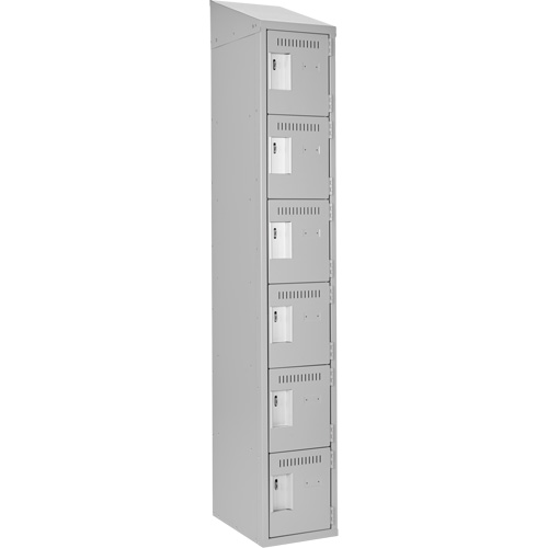 Clean Line Lockerette , 6 -tier, 12" x 18" x 78", Steel, Grey, Rivet (Assembled) Nuna Depot Inc.