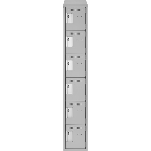 Clean Line Lockerette , 6 -tier, 12" x 18" x 78", Steel, Grey, Rivet (Assembled) Nuna Depot Inc.