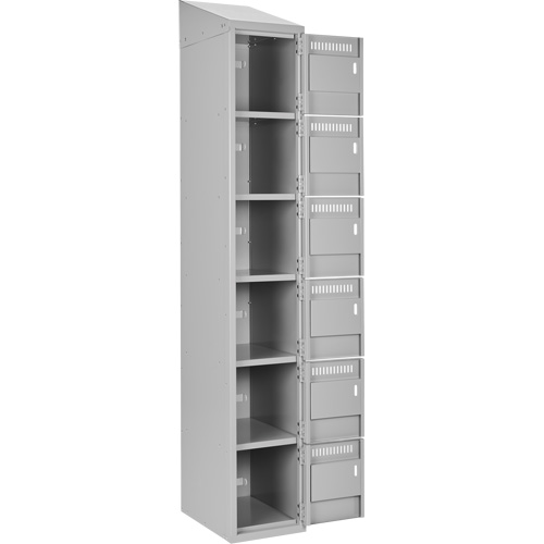Clean Line Lockerette , 6 -tier, Bank of 4, 48" x 18" x 78", Steel, Grey, Rivet (Assembled) Nuna Depot Inc.