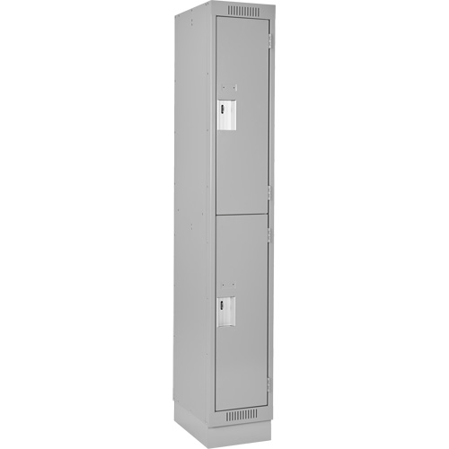Clean Line Lockers, 2 -tier, 12" x 18" x 76", Steel, Grey, Rivet (Assembled) Nuna Depot Inc.
