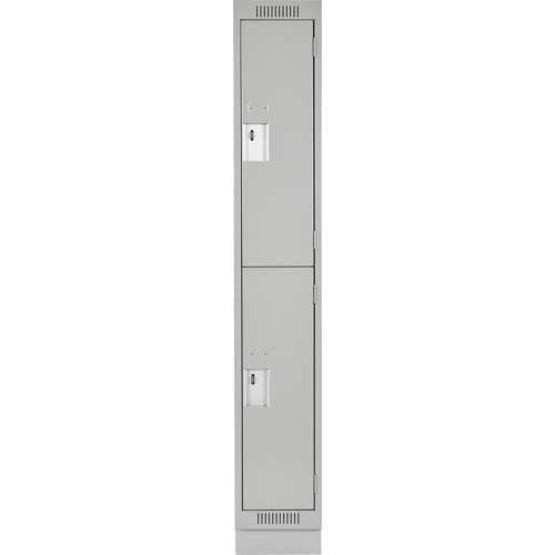 Clean Line Lockers, 2 -tier, 12" x 18" x 76", Steel, Grey, Rivet (Assembled) Nuna Depot Inc.