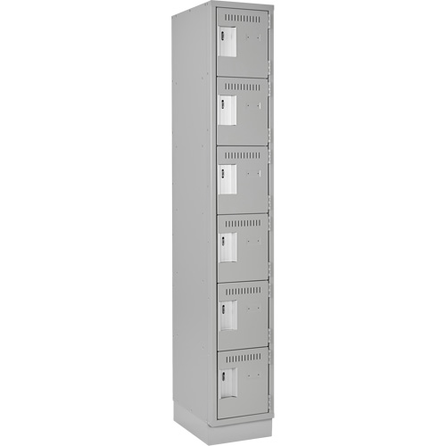 Clean Line Lockerette, 6 -tier, 12" x 18" x 76", Steel, Grey, Rivet (Assembled) Nuna Depot Inc.