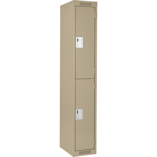 Clean Line Lockers, 2 -tier, 12" x 18" x 72", Steel, Beige, Rivet (Assembled) Nuna Depot Inc.