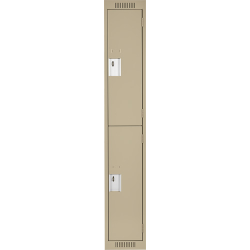 Clean Line Lockers, 2 -tier, 12" x 18" x 72", Steel, Beige, Rivet (Assembled) Nuna Depot Inc.