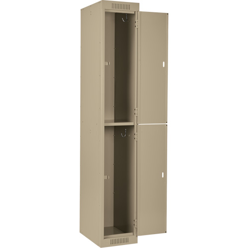Clean Line Lockers, 2 -tier, Bank of 4, 48" x 18" x 72", Steel, Beige, Rivet (Assembled) Nuna Depot Inc.