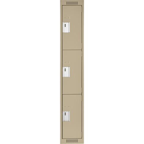 Casiers Clean Line, 3 niveaux, 12" x 18" x 72", Acier, Beige, Rivet (assembl&eacute;) Nuna Depot Inc.