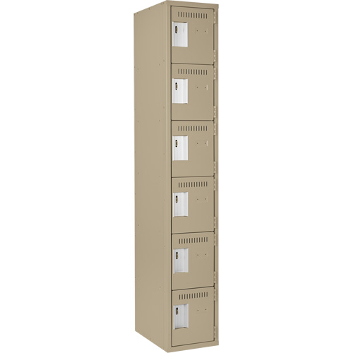 Petits casiers Clean Line, 6 niveaux, 12" x 18" x 72", Acier, Beige, Rivet (assembl&eacute;) Nuna Depot Inc.
