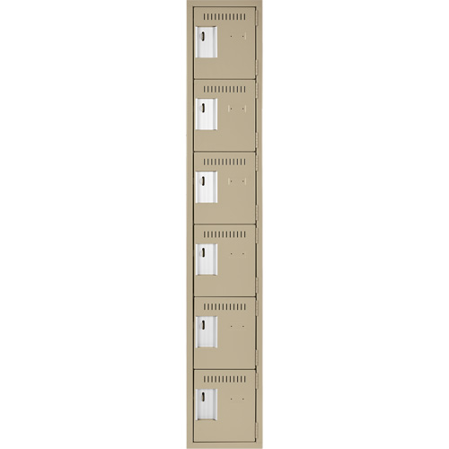 Petits casiers Clean Line, 6 niveaux, 12" x 18" x 72", Acier, Beige, Rivet (assembl&eacute;) Nuna Depot Inc.
