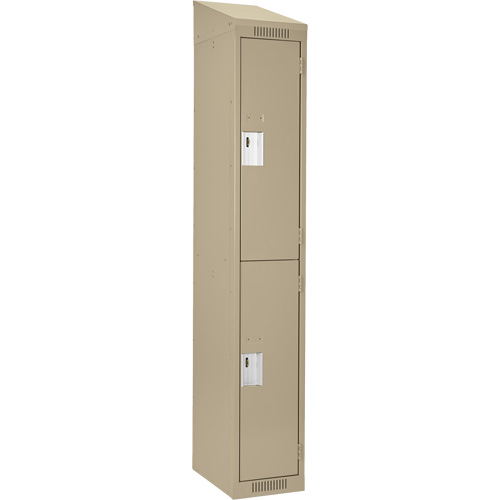 Clean Line Lockers, 2 -tier, 12" x 18" x 78", Steel, Beige, Rivet (Assembled) Nuna Depot Inc.