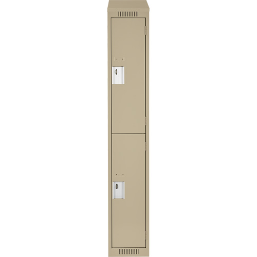 Clean Line Lockers, 2 -tier, 12" x 18" x 78", Steel, Beige, Rivet (Assembled) Nuna Depot Inc.