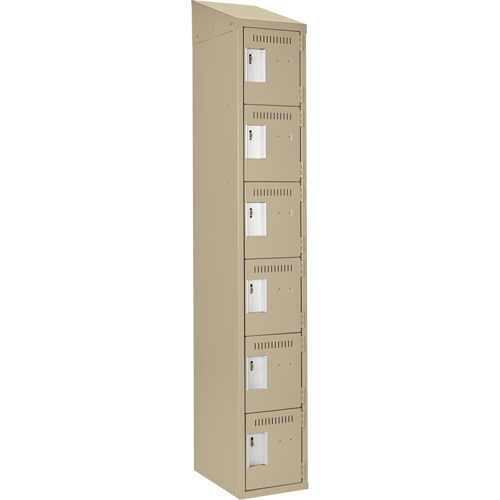 Clean Line Lockerette, 6 -tier, 12" x 18" x 78", Steel, Beige, Rivet (Assembled) Nuna Depot Inc.