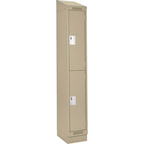 Casiers Clean Line, 2 niveaux, 12" x 18" x 82", Acier, Beige, Rivet (assembl&eacute;) Nuna Depot Inc.