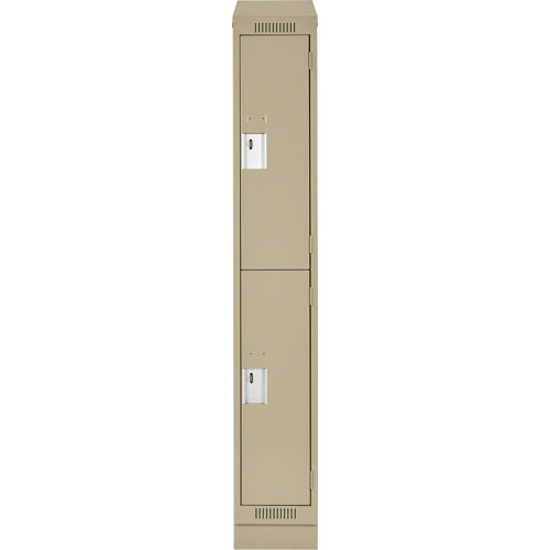 Casiers Clean Line, 2 niveaux, 12" x 18" x 82", Acier, Beige, Rivet (assembl&eacute;) Nuna Depot Inc.