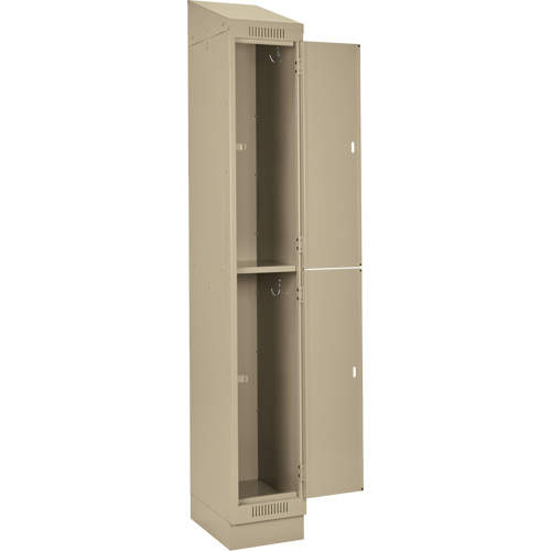 Clean Line Lockers, 2 -tier, Bank of 4, 48" x 18" x 82", Steel, Beige, Rivet (Assembled) Nuna Depot Inc.