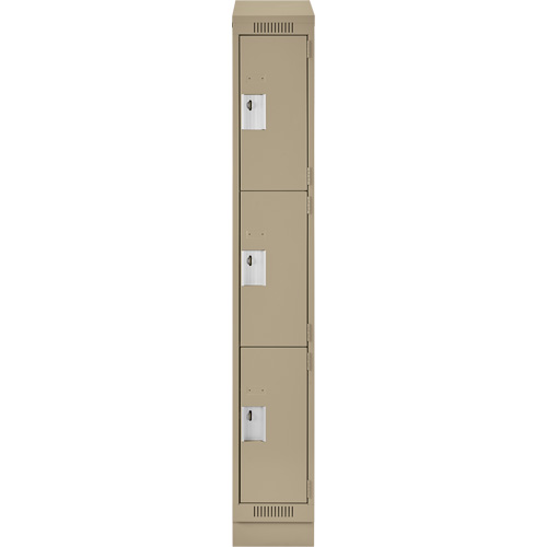 Casiers Clean Line, 3 niveaux, 12" x 18" x 82", Acier, Beige, Rivet (assembl&eacute;) Nuna Depot Inc.