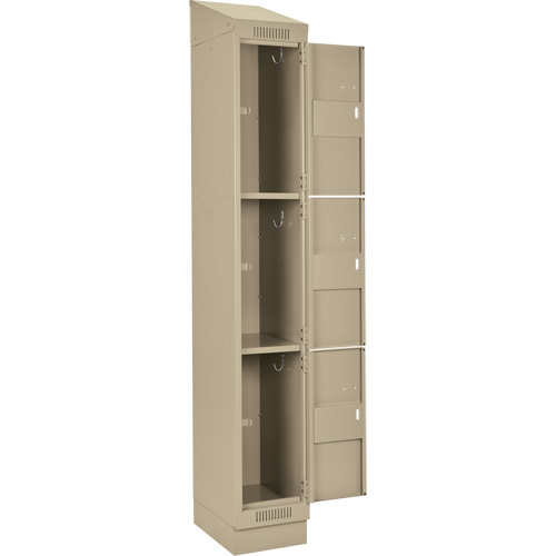 Clean Line Lockers, 3 -tier, Bank of 4, 48" x 18" x 82", Steel, Beige, Rivet (Assembled) Nuna Depot Inc.