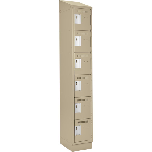 Petits casiers Clean Line, 6 niveaux, 12" x 18" x 82", Acier, Beige, Rivet (assembl&eacute;) Nuna Depot Inc.
