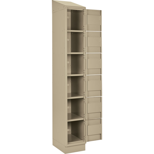 Clean Line Lockerette , 6 -tier, Bank of 4, 48" x 18" x 82", Steel, Beige, Rivet (Assembled) Nuna Depot Inc.
