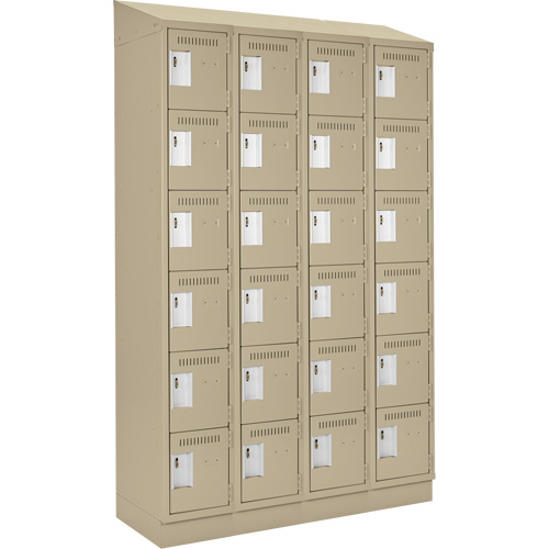Clean Line Lockerette , 6 -tier, Bank of 4, 48" x 18" x 82", Steel, Beige, Rivet (Assembled) Nuna Depot Inc.