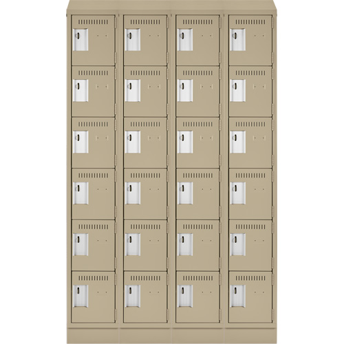 Clean Line Lockerette , 6 -tier, Bank of 4, 48" x 18" x 82", Steel, Beige, Rivet (Assembled) Nuna Depot Inc.