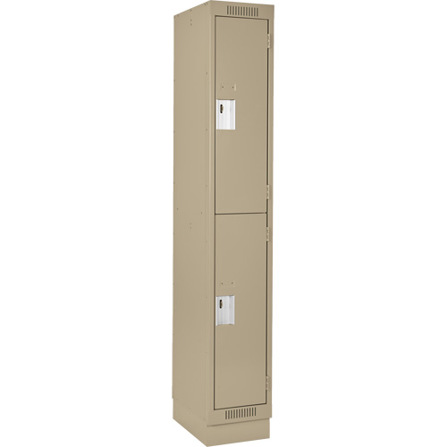 Clean Line Lockers, 2 -tier, 12" x 18" x 76", Steel, Beige, Rivet (Assembled) Nuna Depot Inc.