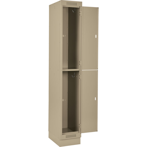 Clean Line Lockers, 2 -tier, Bank of 3, 36" x 18" x 76", Steel, Beige, Rivet (Assembled) Nuna Depot Inc.