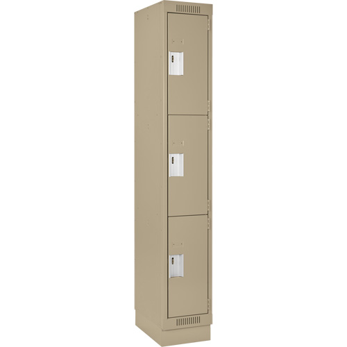 Casiers Clean Line, 3 niveaux, 12" x 18" x 76", Acier, Beige, Rivet (assembl&eacute;) Nuna Depot Inc.
