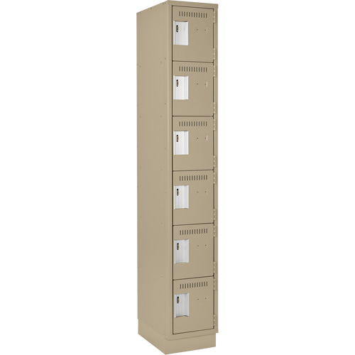 Clean Line Lockerette, 6 -tier, 12" x 18" x 76", Steel, Beige, Rivet (Assembled) Nuna Depot Inc.
