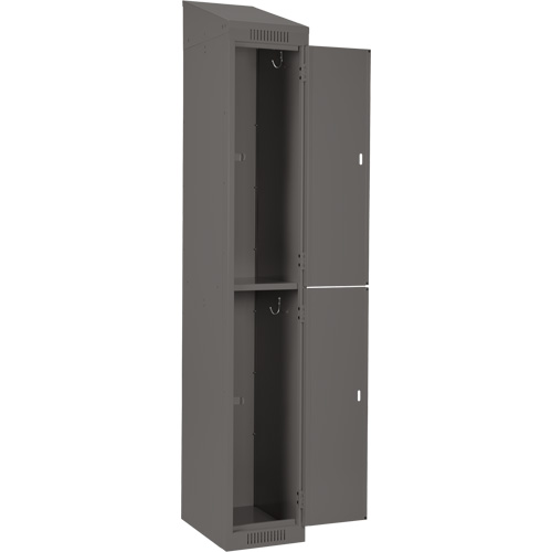Clean Line Lockers, 2 -tier, Bank of 4, 48" x 18" x 78", Steel, Charcoal, Rivet (Assembled) Nuna Depot Inc.