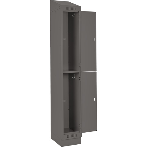 Clean Line Lockers, 2 -tier, Bank of 3, 36" x 18" x 82", Steel, Charcoal, Rivet (Assembled) Nuna Depot Inc.