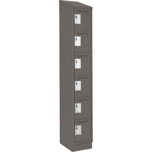 Clean Line Lockerette, 6 -tier, 12" x 18" x 82", Steel, Charcoal, Rivet (Assembled) Nuna Depot Inc.