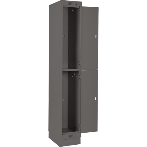 Clean Line Lockers, 2 -tier, Bank of 3, 36" x 18" x 76", Steel, Charcoal, Rivet (Assembled) Nuna Depot Inc.