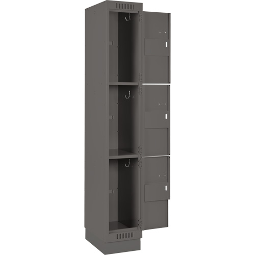 Casiers Clean Line, 3 niveaux, Bloc de 4, 48" x 18" x 76", Acier, Charbon, Rivet (assembl&eacute;) Nuna Depot Inc.