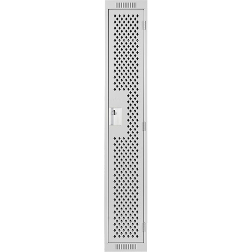 Clean Line Lockers, 12" x 15" x 72", Steel, Grey, Rivet (Assembled), Perforated Nuna Depot Inc.