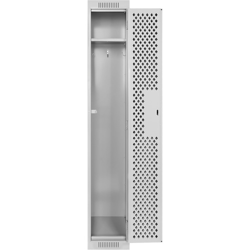 Clean Line Lockers, 12" x 15" x 72", Steel, Grey, Rivet (Assembled), Perforated Nuna Depot Inc.